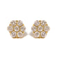14K Yellow Gold 3.0 Cttw Diamond Floral Cluster Stud Earring