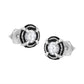 Black Rhodium Plated .925 Sterling Silver Round 1-1/2 cttw Diamond Double Halo 4-Prong Solitaire Milgrain Stud Earrings (H-I Color, I2-I3 Clarity)