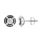 Black Rhodium Plated .925 Sterling Silver Round 1-1/2 cttw Diamond Double Halo 4-Prong Solitaire Milgrain Stud Earrings (H-I Color, I2-I3 Clarity)
