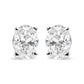 14K White Gold 3/4 Cttw Oval Shape Lab Grown Diamond Solitaire Stud Earrings (F-G Color, VS1-VS2 Clarity)