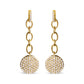 18K Yellow Gold Plated .925 Sterling Silver 1.0 Cttw Diamond Composite Cluster Dangle Chain Earrings (I-J Color, I1-I2 Clarity)