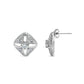 .925 Sterling Silver 1.0 Cttw Diamond Studded Rhombus Stud Earring (H-I Color, I2-I3 Clarity)