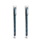 .925 Sterling Silver 1/3 Cttw Inside Out Blue Treated Diamond 1MM Wide Hoop Earrings (Blue Color, I2-I3 Clarity)