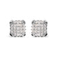 10K White Gold 3/4 Cttw Princess Diamond Composite Open Frame Stud Earrings (I-J Color, I1-I2 Clarity)