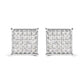 10K White Gold 3/4 Cttw Princess Diamond Composite Stud Earrings (I-J Color, I1-I2 Clarity)