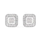 10K White Gold 5/8 Cttw Diamond Square Shaped Composite Stud Earrings (I-J Color, I1-I2 Clarity)