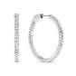 14K White Gold 1.0 Cttw Princess Diamond Inside Out Hoop Earrings (H-I Color, I1-I2 Clarity) - 23 MM