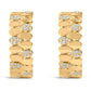 14K Yellow Gold Plated .925 Sterling Silver 3/8 Cttw Diamond Pave Pear Link J Hoop Earrings (H-I Color, I1-I2 Clarity)