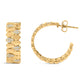 14K Yellow Gold Plated .925 Sterling Silver 3/8 Cttw Diamond Pave Pear Link J Hoop Earrings (H-I Color, I1-I2 Clarity)