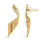 14K Yellow Gold Plated .925 Sterling Silver Sculpted Diamond Accent Drop Earrings (H-I Color, I1-I2 Clarity)