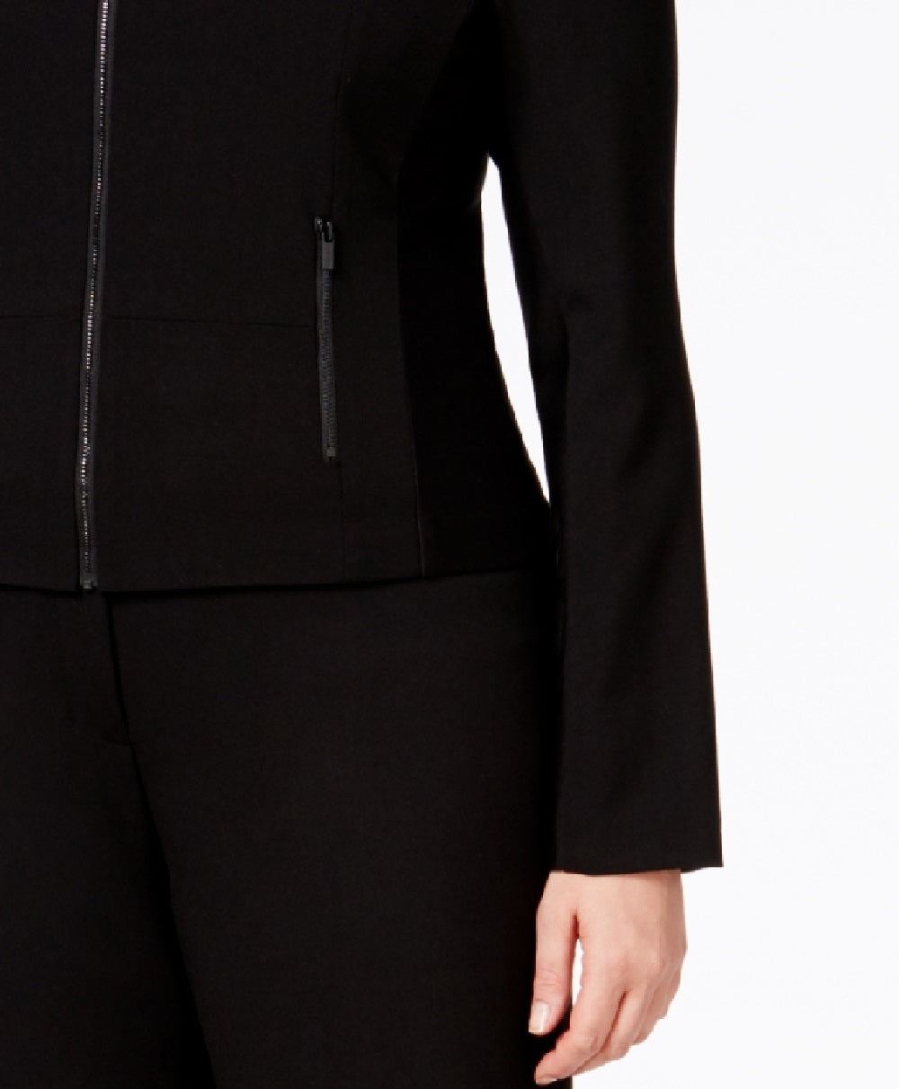 Calvin Klein Women's Plus Fit Solutions Zip Front Jacket Black Size 16W