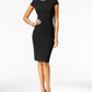 Betsey Johnson Women's Short Sleeve Knee Length Body Con Dress Black Size 6