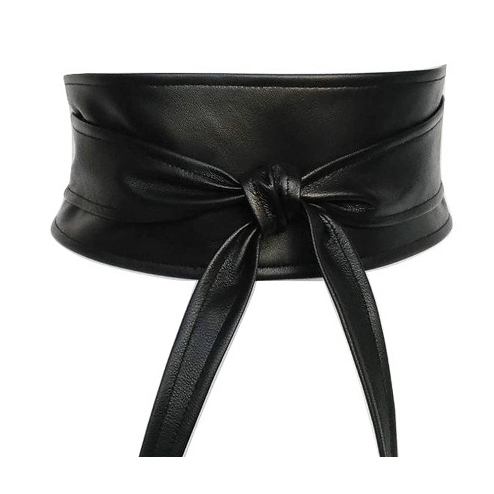 Leota Women's Liquid Leather Obi Belt Black Size X-Small