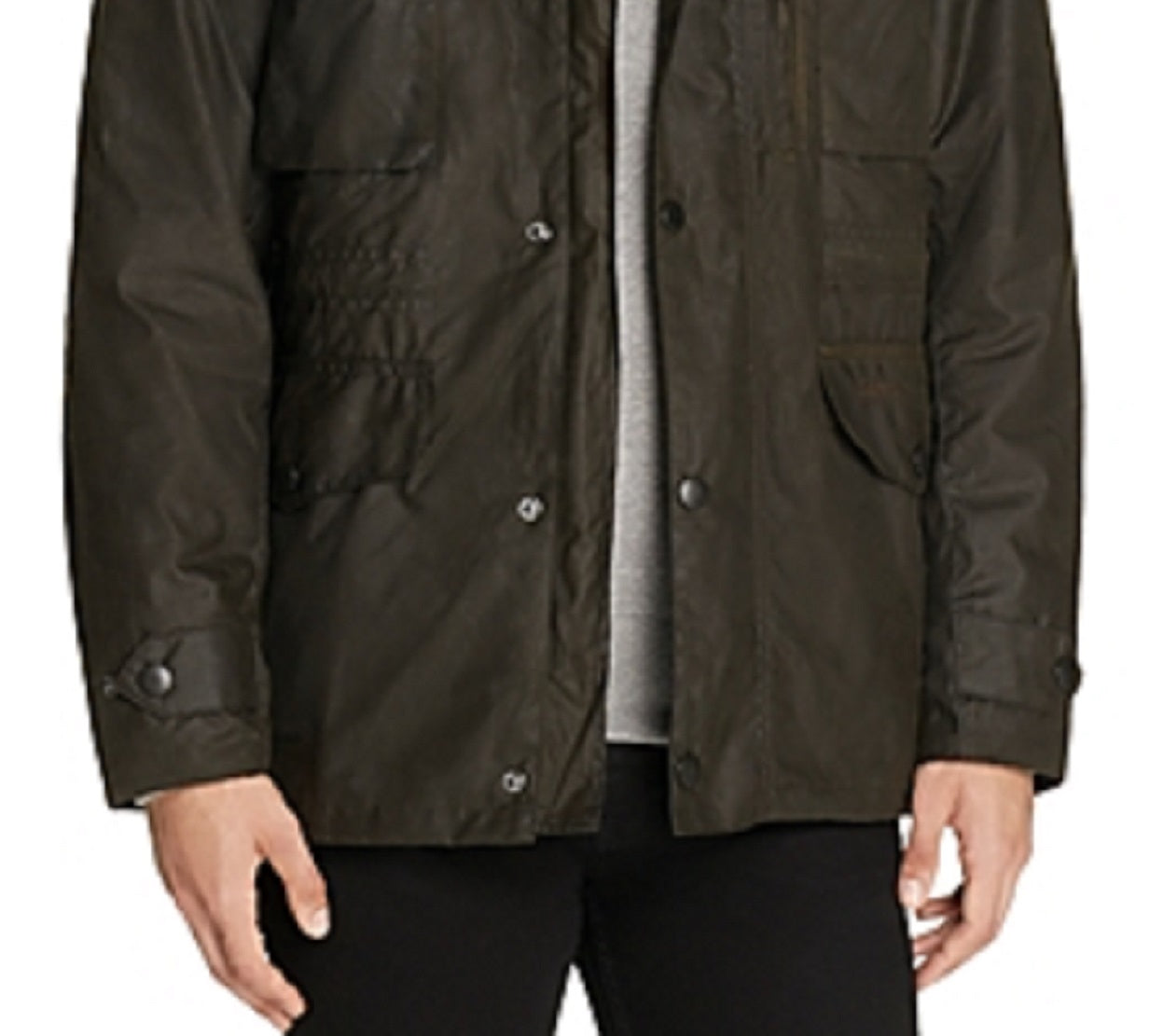 Barbour Men's Sapper Regular Fit Weatherproof Waxed Cotton Jacket Green Size Medium