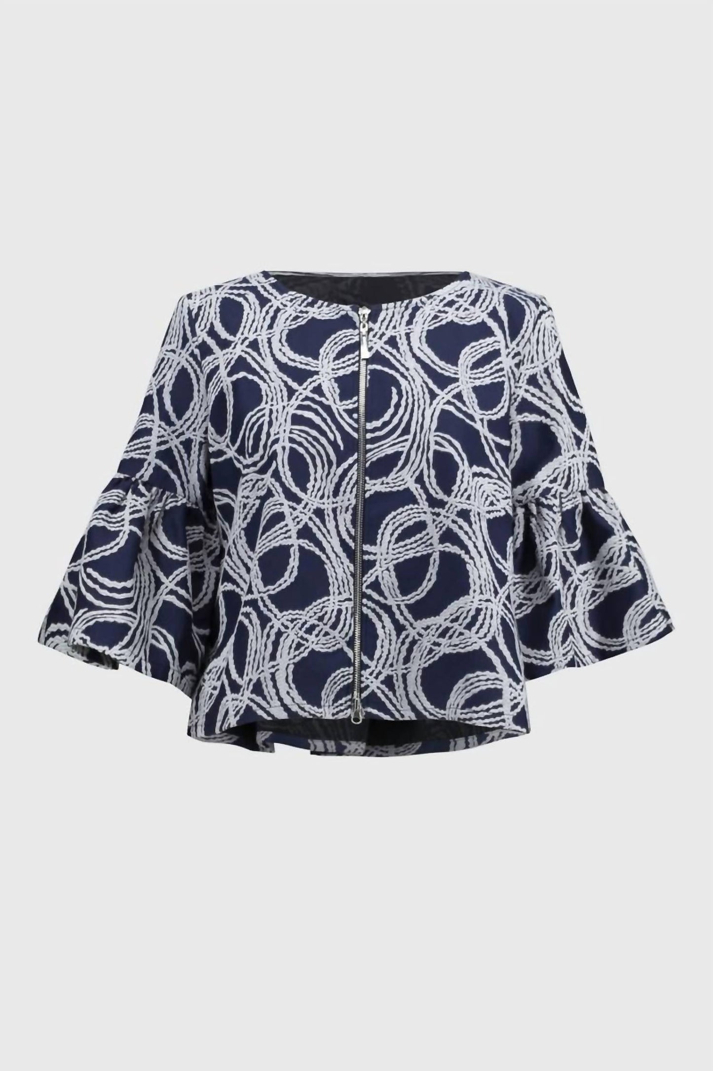 Joseph Ribkoff - Abstract Jacquard Trapeze Jacket