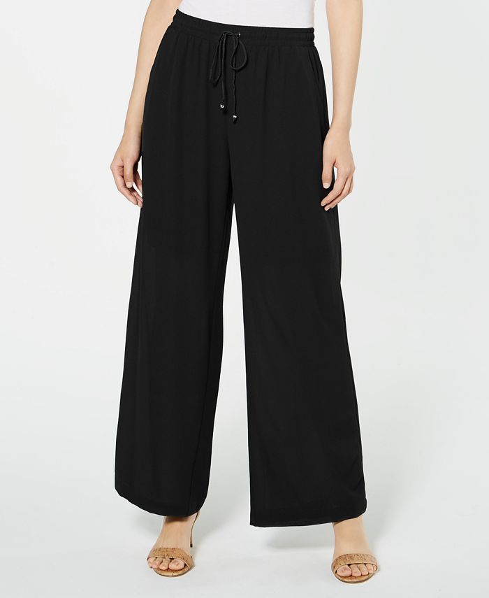 NY Collection Women's Palazzo Pants Black Size Petite X-Small