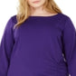 NY Collection Women's Plus Ruched Hem Dress Purple Size 3X