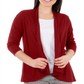 NY Collection Women's Open-Front Cardigan Red Size Petite Large