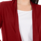 NY Collection Women's Open-Front Cardigan Red Size Petite Large
