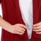 NY Collection Women's Open-Front Cardigan Red Size Petite Large