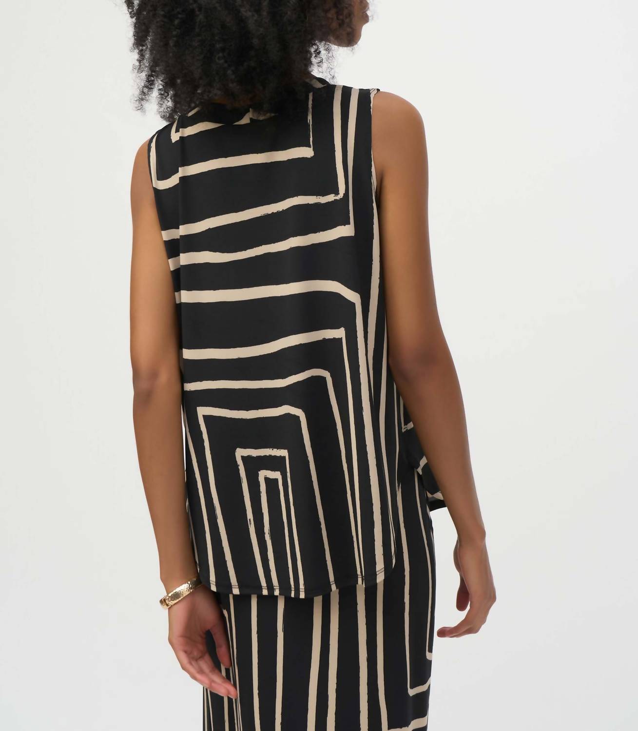 Joseph Ribkoff - Silky Knit Geometric Print Sleeveless Top