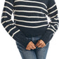 Nautica Women's Striped Quarter Zip Sweater Blue Size Large