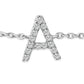 10K White Gold Diamond Accent "A" Initial Charm and Link Bracelet