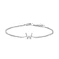 10K White Gold Diamond Accent "A" Initial Charm and Link Bracelet