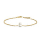 10K White Gold Diamond Accent "A" Initial Charm and Link Bracelet