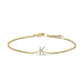 10K White Gold Diamond Accent "A" Initial Charm and Link Bracelet