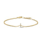 10K White Gold Diamond Accent "A" Initial Charm and Link Bracelet