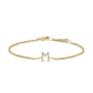 10K White Gold Diamond Accent "A" Initial Charm and Link Bracelet