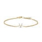 10K White Gold Diamond Accent "A" Initial Charm and Link Bracelet