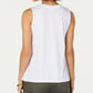 Style & Co Women's Handkerchief Hem Swing Top White Size Large
