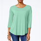 JM Collection Women's Scoop Neck Top Blue Size XX-Large
