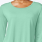 JM Collection Women's Scoop Neck Top Blue Size XX-Large