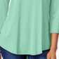 JM Collection Women's Scoop Neck Top Blue Size XX-Large