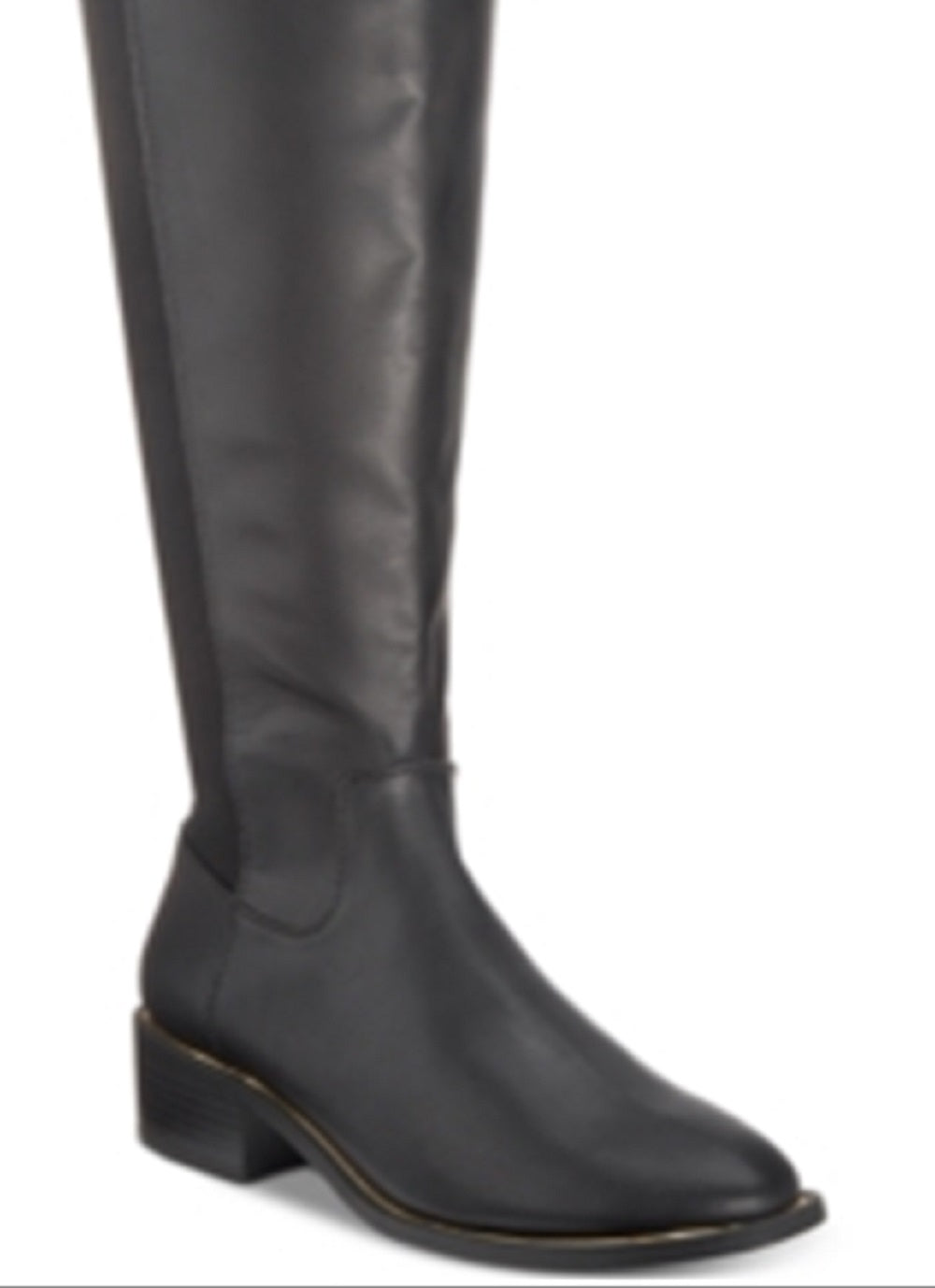 Material Girl Women's Darcell Leather Almond Toe Over Knee Black Size 6 M