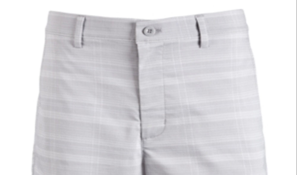 Attack Life By Greg Norman Men's Fairway Cargo Golf Rapid Dry Plaid Shorts Gray Size 32