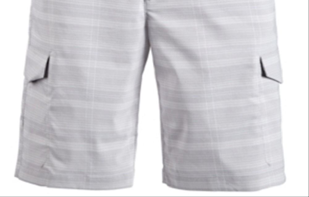 Attack Life By Greg Norman Men's Fairway Cargo Golf Rapid Dry Plaid Shorts Gray Size 32