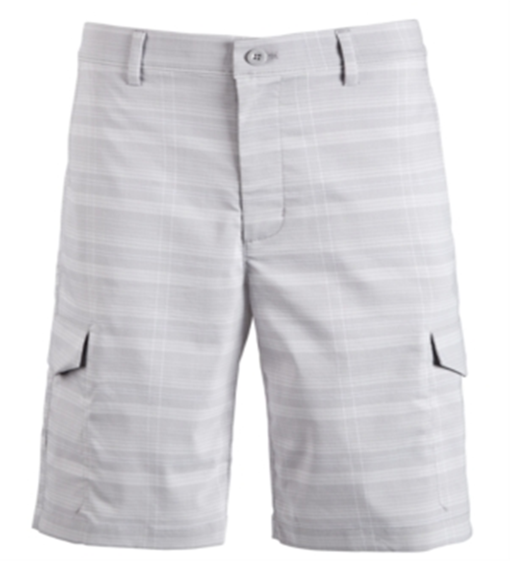 Attack Life By Greg Norman Men's Fairway Cargo Golf Rapid Dry Plaid Shorts Gray Size 32