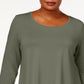 JM Collection Women's Scoopneck Top Green Size 4X
