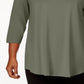 JM Collection Women's Scoopneck Top Green Size 4X