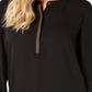 JM Collection Women's Pleated Back Blouse Black Size Small