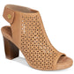 Giani Bernini Women's Platform Perforated Arch Support Josieyy Almond Toe Block Heel Shootie Brown Size 11 M