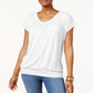 JM Collection Women's Blouson T-Shirt White Size XX-Large