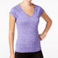 Ideology Women's Rapidry Heathered Performance T-Shirt Purple Size X-Small