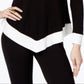 INC International Concepts Women's Long Sleeve Scoop Neck Top Black Size X-Small