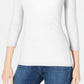 INC International Concepts Women's Ribbed Top White Size Medium