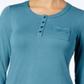 Alfani Women's Lace Trim Sleep Tunic Top Blue Size Small